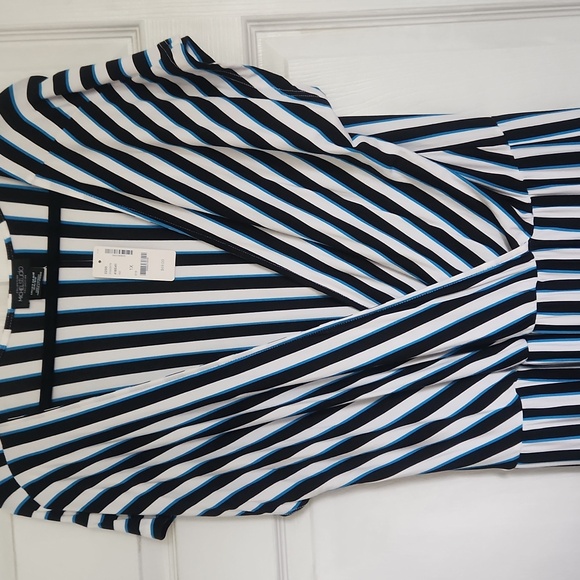Michel Studio Faux Wrap Striped Maxi Dress - Size 1x - Picture 4 of 12